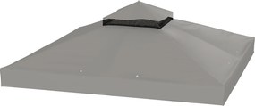 Lona substituição para tenda 3 x 3 m (NÃO INCLUIDA) para tenda de 2 níveis; proteção UPF30+; orifícios de drenagem; cinzenta
