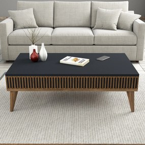 Mesa de Centro Milan – Nogueira e Antracite – 105x34,6x60 cm