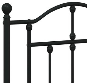 Estrutura de cama com cabeceira 193x203 cm metal preto