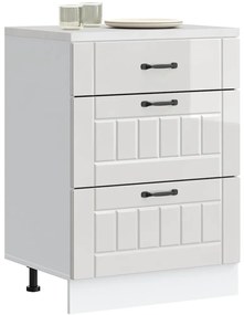 vidaXL Armário de cozinha baixo Lucca deriv. madeira branco brilhante