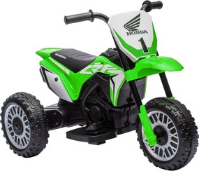 HOMCOM Mota Elétrica com Licença Honda CRF450RL Bateria 6V com Velocidade 3km/h Buzina e Som de Arranque 71x40,5x43,5 cm Verde | Aosom Portugal