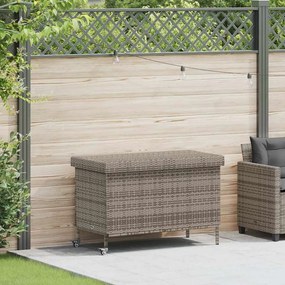 vidaXL Caixa de arrumação com rodas 110x55x73 cm vime PE cinzento
