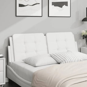 Almofadão de cabeceira 120 cm couro artificial branco