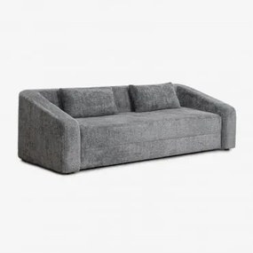 Sofá Cama Dalila De 3 Lugares Em Tecido Bouclé Bouclé Antracite Cinzento - Sklum