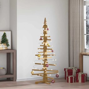 vidaXL Árvore de Natal de Madeira com suporte Castanho 150 cm
