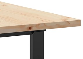 Mesa de jantar estrutura em O 140x80x75,5cm pinho/aço