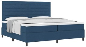 Cama Box com Colchão Azul 200x200 cm Tecido