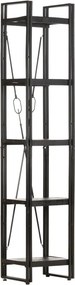 vidaXL Estante com 5 prateleiras 40x30x180 cm mangueira maciça preto