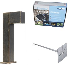 Candeeiro de exterior industrial de pé ouro antigo 35 cm IP44 - Baleno