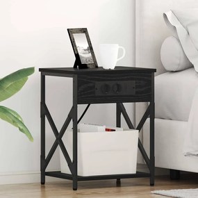 vidaXL Armário de Cabeceira 2 pcs Carvalho preto 41 x 31 x 51 cm
