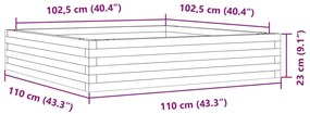 Vaso/floreira de jardim 110x110x23 cm pinho maciço branco