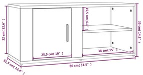 Móvel de TV 80x31,5x36 cm derivados de madeira preto