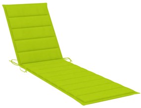 Espreguiçadeiras 2 pcs c/ almofadão verde brilhante teca maciça