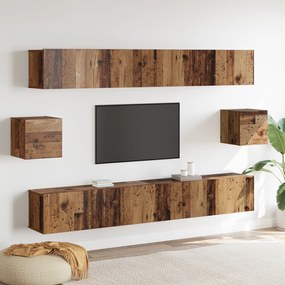 Conjunto de Armários de TV com 6 Peças Madeira Envelhecida