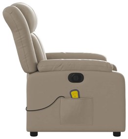 Poltrona massagens reclinável elétrica couro artif. cappuccino