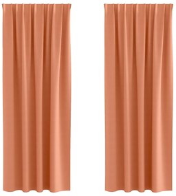 Cortinas com cortinas 2 pcs Terracota 260 x 140 cm Poliéster