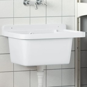 Lavatório de parede 50x35x24 cm resina branco