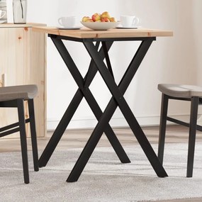 Mesa de jantar estrutura em X 80x50x75,5 cm pinho/aço