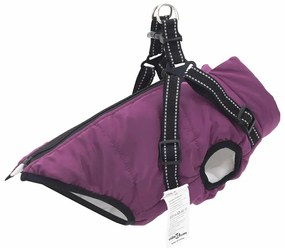 vidaXL Casaco para Cães com arnês Roxo S Velo e Poliéster