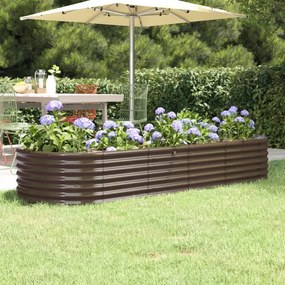vidaXL Canteiro elevado jardim 224x80x36cm aço revestido a pó castanho