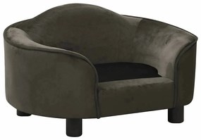 Sofá para cães 67x47x36 cm pelúcia cinzento-escuro