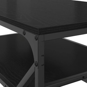 mesa de centro com prateleira Carvalho Preto 90x50x40 cm Madeira Engen
