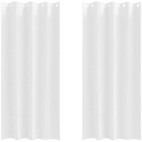 Cortinas com cortinas 2 pcs Branco Puro 245 x 140 cm Poliéster