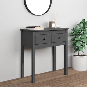vidaXL Mesa consola 70x35x75 cm madeira de pinho maciça cinzento