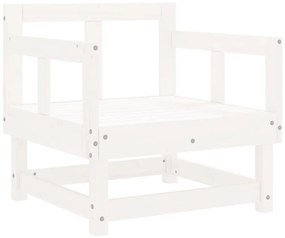 7 pcs conjunto lounge de jardim pinho maciço branco