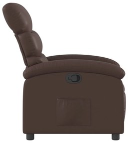 Poltrona reclinável couro artificial castanho