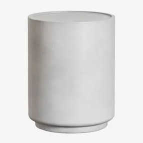 Mesa De Cabeceira Ø35 Cm Em Cimento Darwys Cinzento Areia - Sklum
