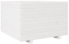 Vaso de jardim 70x70x49,5 cm madeira de pinho maciça branco
