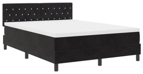 Cama Box Spring vidaXL com Colchão Preto 140x200 cm Veludo