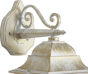 Lanterna de parede exterior vintage bege com dourado antigo IP44 - Antigua Down
