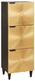vidaXL Armário lateral com porta Preto e Dourado 40 x 33.5 x 110 cm