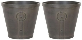 Conjunto de 2 vasos castanhos ⌀ 45 cm VARI Beliani