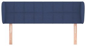 Cabeceira de cama c/ abas tecido 147x23x78/88 cm azul