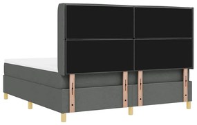 Cama Box Spring com Colchão Cinza Escuro 180x200 cm - Tecido