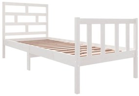 Estrutura de cama pequena solteiro 75x190cm pinho maciço branco