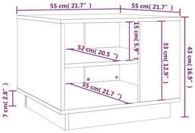 Mesa de centro 55x55x43 cm derivados de madeira cinza cimento