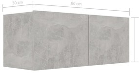 4 pcs conjunto de móveis de TV derivados madeira cinza cimento
