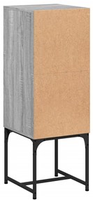 Armário de apoio c/ porta de vidro 35x37x100 cm cinza sonoma
