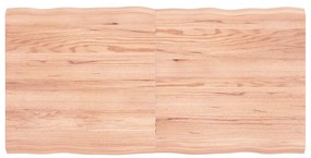 Tampo de mesa com bordas vivas carvalho tratado castanho-claro