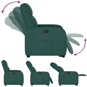 Poltrona reclinável elevatória tecido verde-escuro