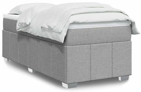 Cama com molas/colchão 100x200 cm tecido cinzento-claro