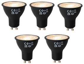 Conjunto de 5 Lâmpadas LED GU10 Reguláveis em 3 Níveis Preto 6W 4300 lm 2000 - 6000K