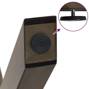 Pés para mesa de centro em formato de X, 2 peças, aço natural, 60x(30-