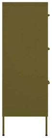Armário com gavetas aço 80x35x101,5 cm verde-azeitona