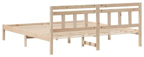 Estrutura da Cama Castanho 180 x 200 cm Madeira de Pinheiro