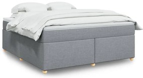 Cama com molas/colchão 180x200 cm tecido cinzento-claro